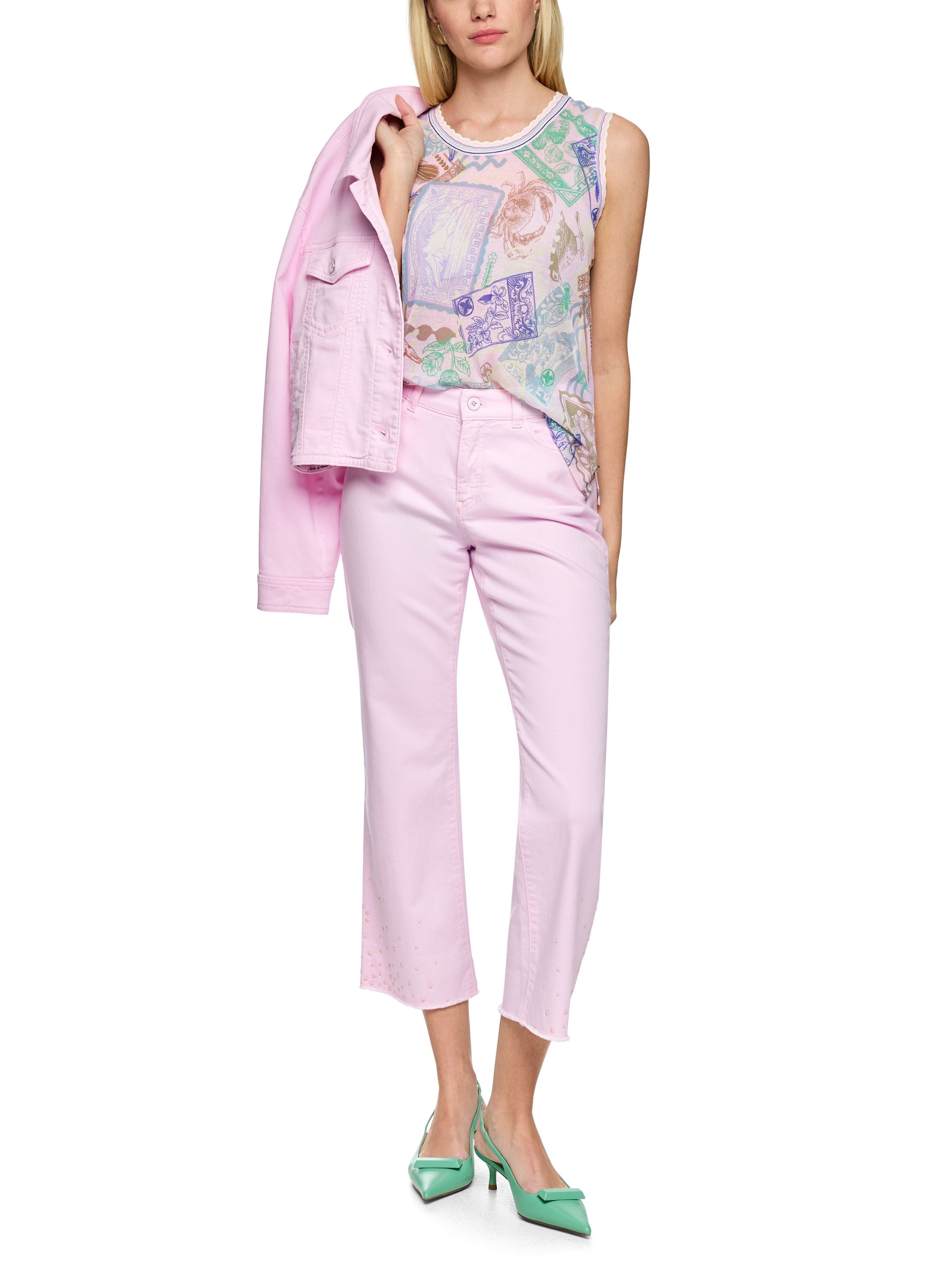 Stricktop mit Stamps Print - 255 - Rot