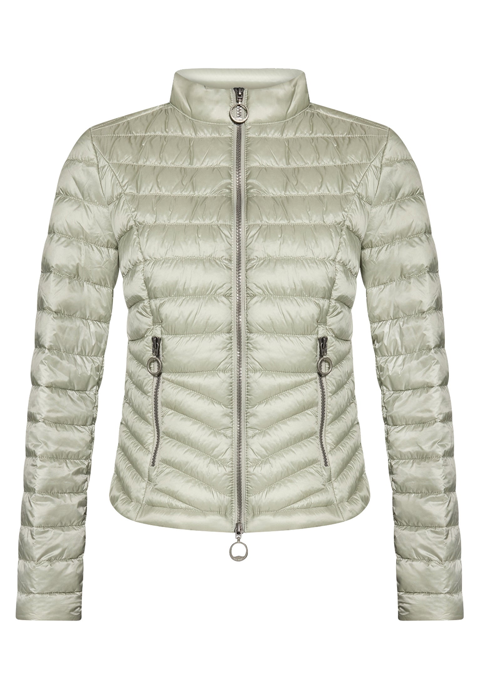 Steppjacke mit Stehkragen - 5539-Seagrass - Grün