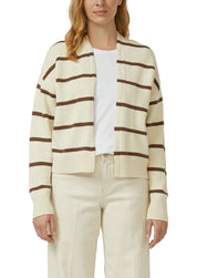 Strickjacke aus Baumwollmix - 80X4-BROWN - Beige