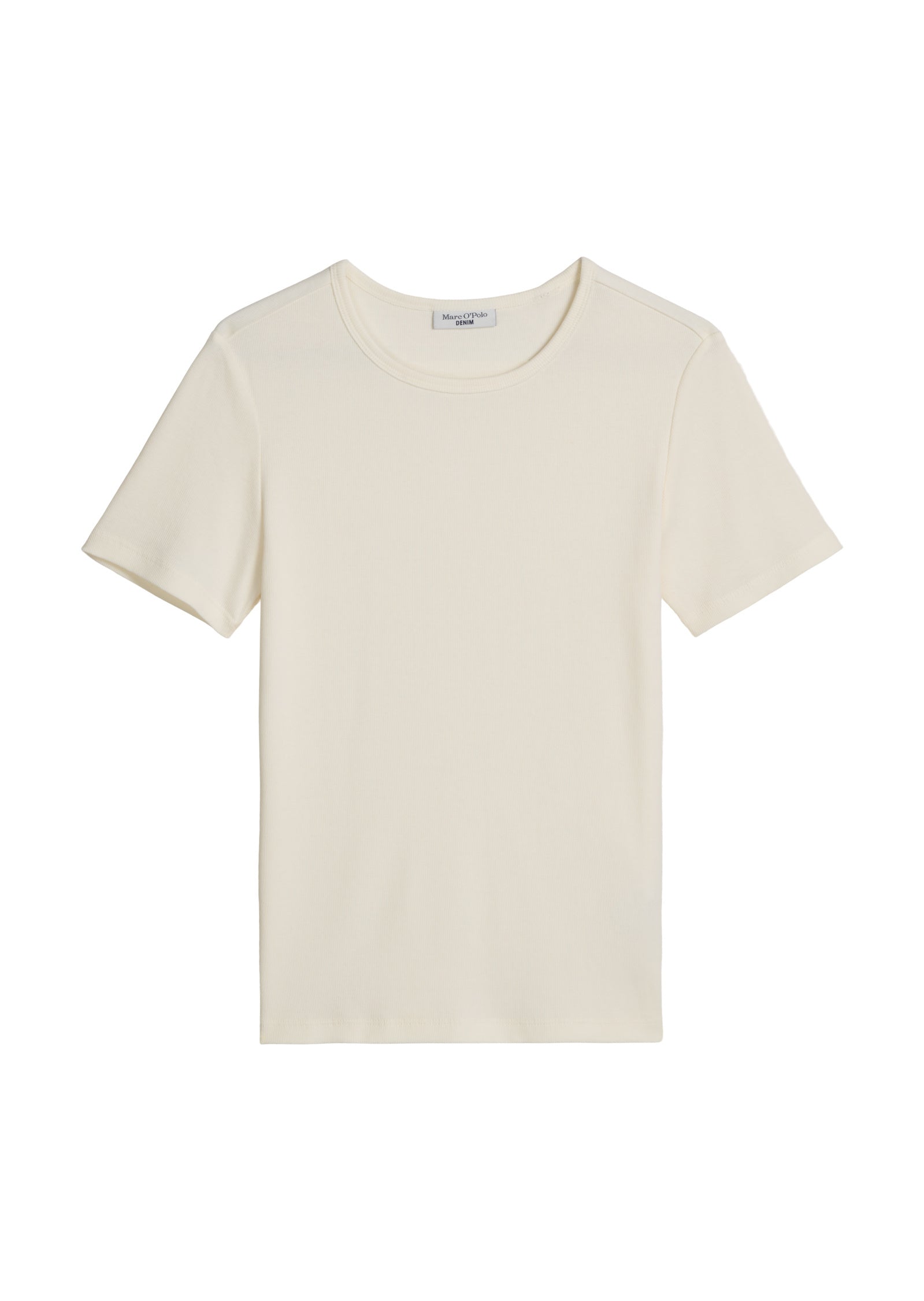 T-Shirt Slim Fit aus Rippstrick - 1173-Creamy White - Creme