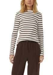 Langarmshirt gestreift in Slim Fit - 88G9-BROWN - Braun