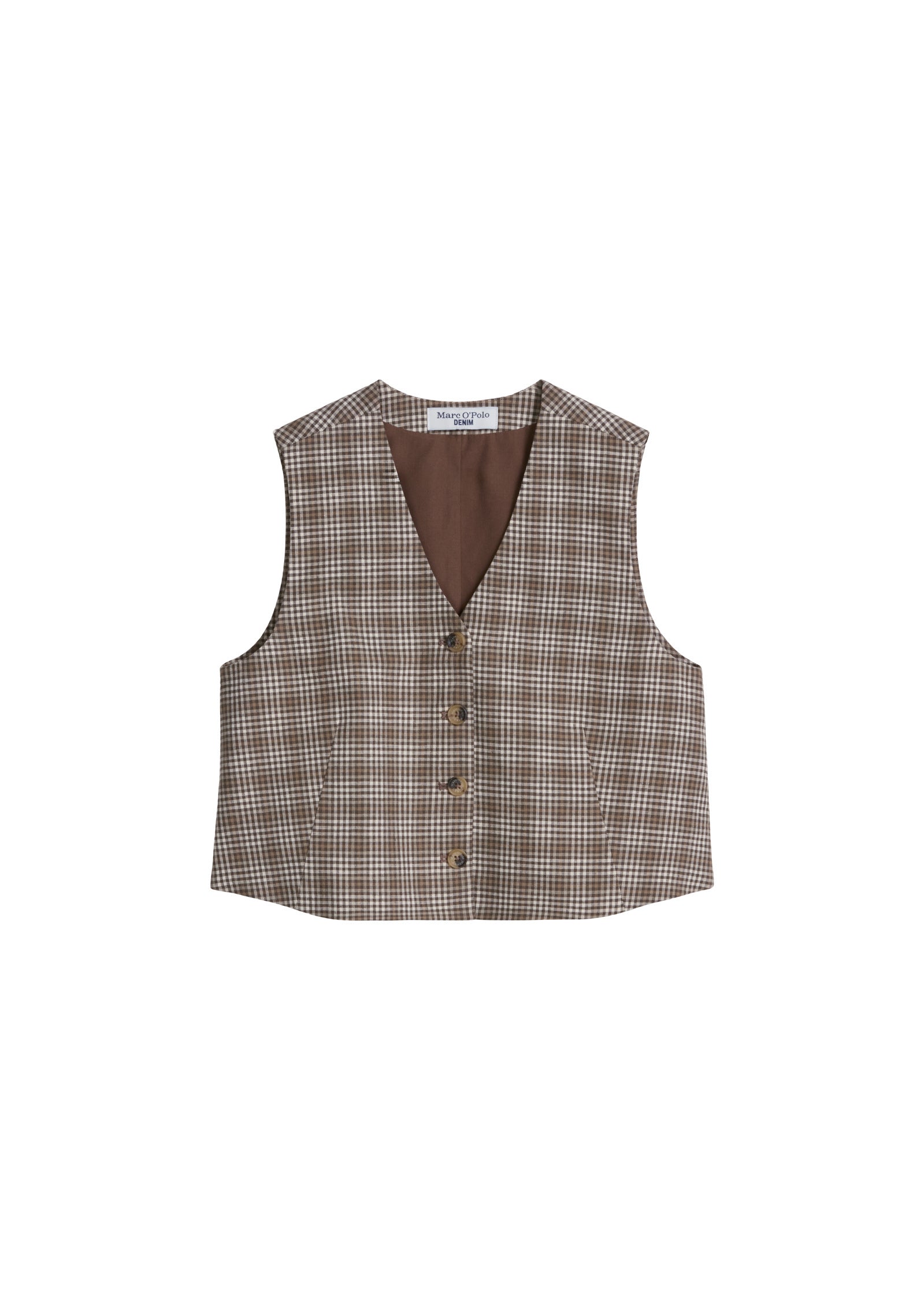 Weste Regular Fit - 1543-Dark Brown_Multi_01 - Braun