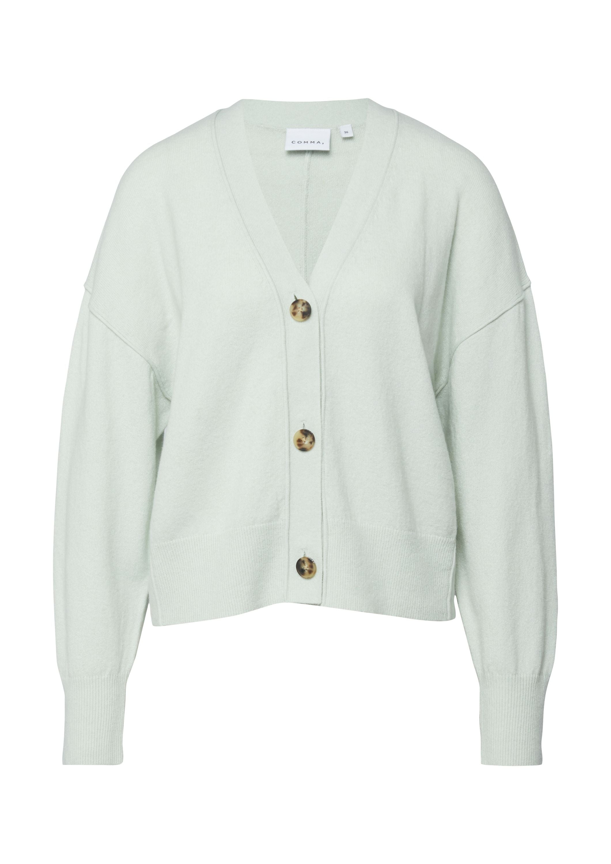 Strickcardigan aus Baumwollmix - 6143-BLUE GREEN - Grün