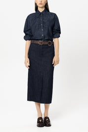 Jeansbluse aus Baumwolle - 252 - Blau