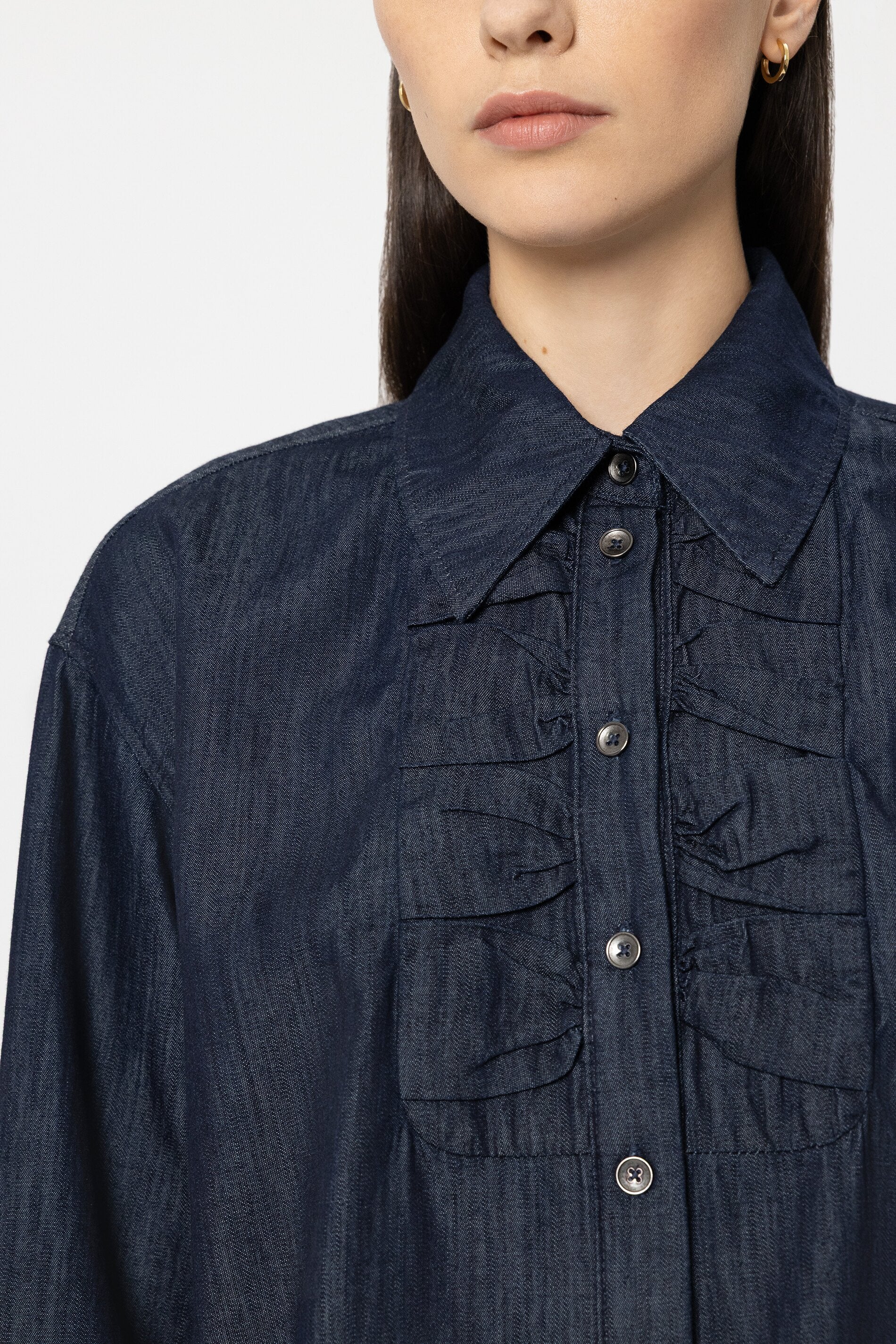 Jeansbluse aus Baumwolle - 252 - Blau