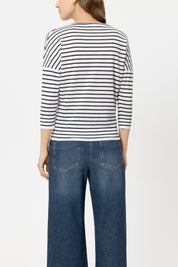 Langarmshirt aus Baumwollmix - 2941 - Blau | Weiß