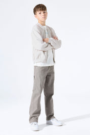 Sweatshirtjacke aus Baumwollmix - 4925-moonbeam - Creme