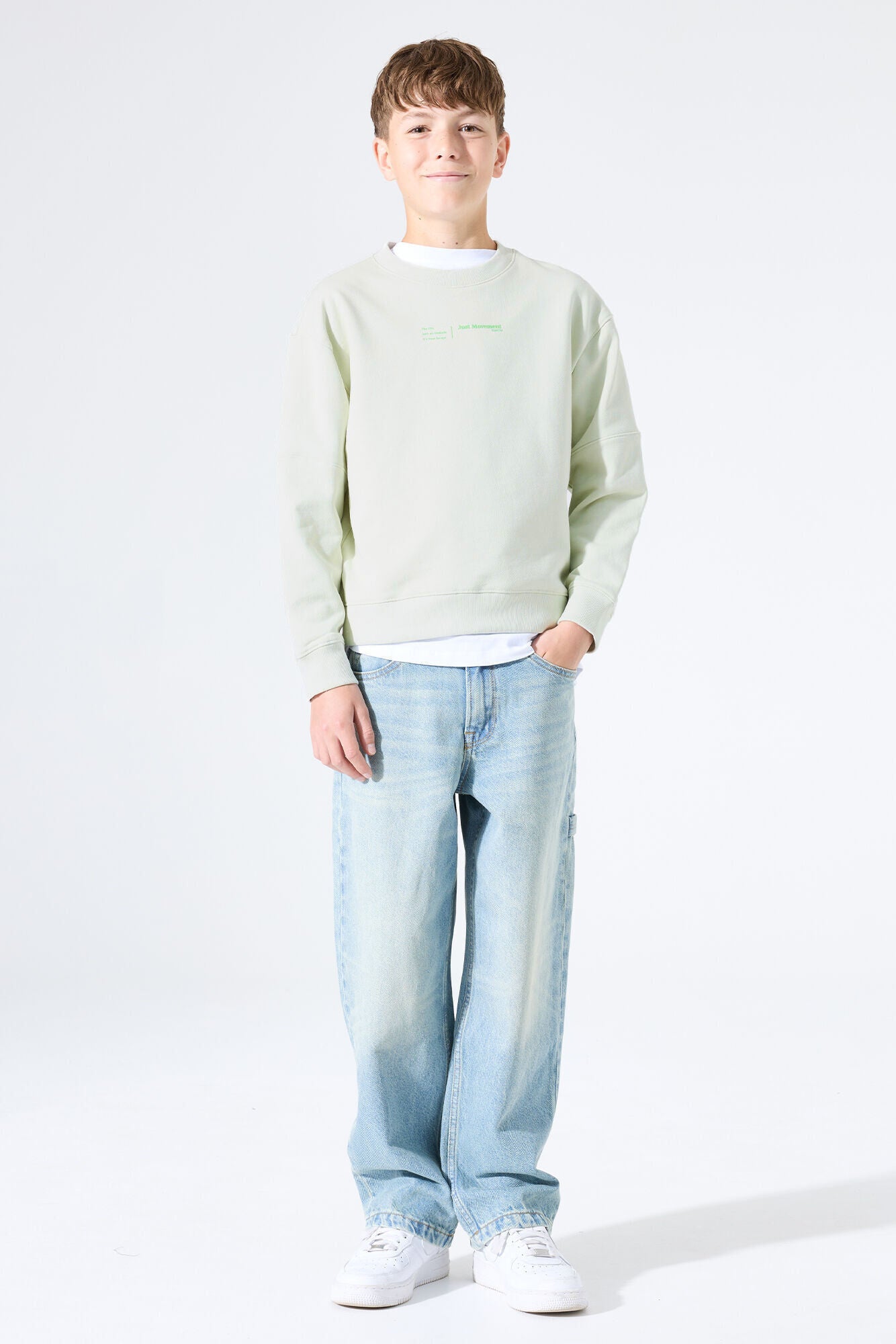 Sweatshirt aus Baumwolle - 6727-milky green - Grün