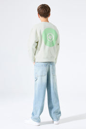 Sweatshirt aus Baumwolle - 6727-milky green - Grün
