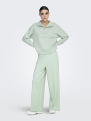 Sweatshirt ONPLOUNGE mit Troyerkragen - Surf Spray - Grün