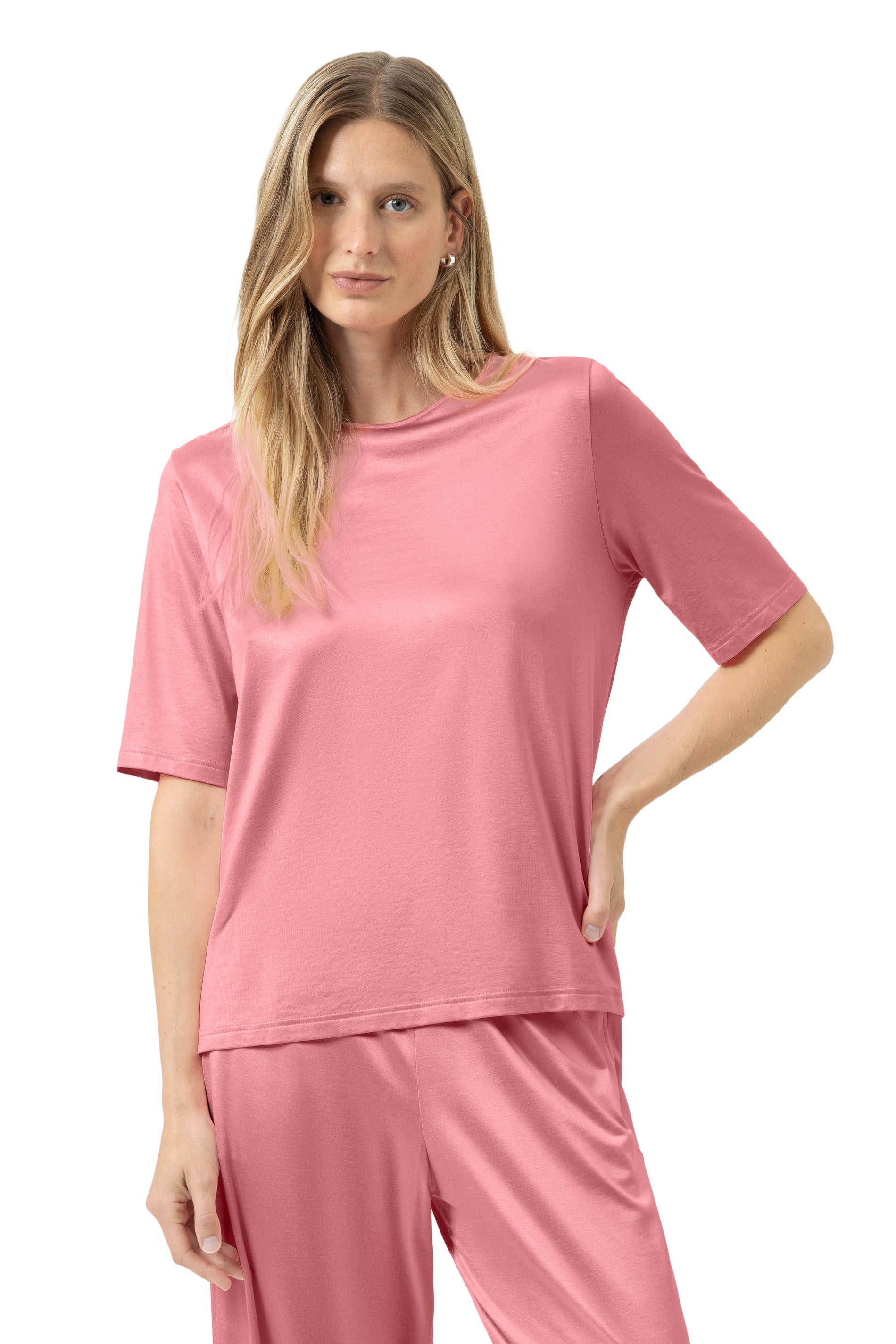 T-Shirt aus Viskosemix - 1747-pink nectar - Pink