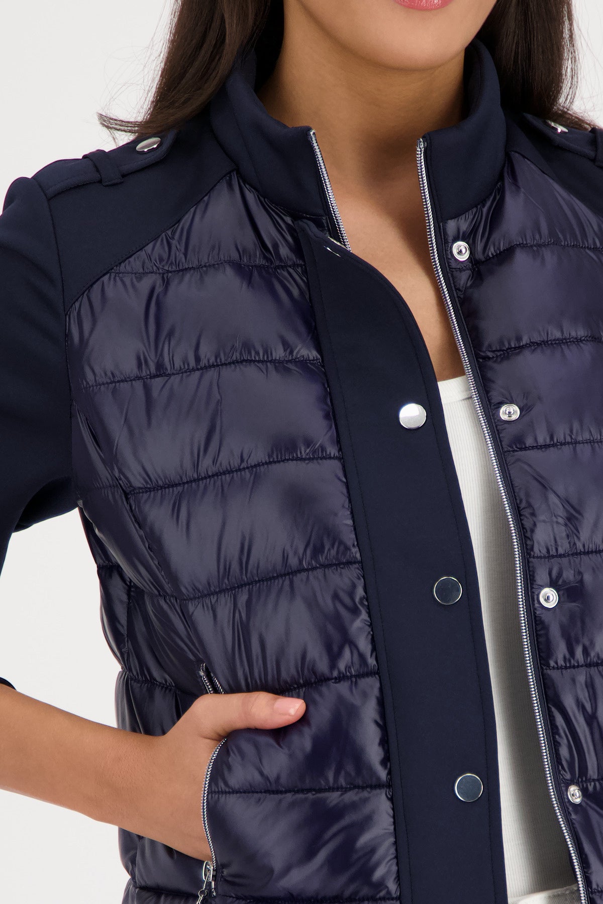 Steppjacke mit Stehkragen - 755 marine - Blau