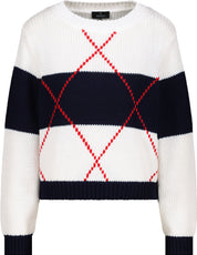 Strickpullover aus Baumwollmix - 757 marine gemustert - Blau