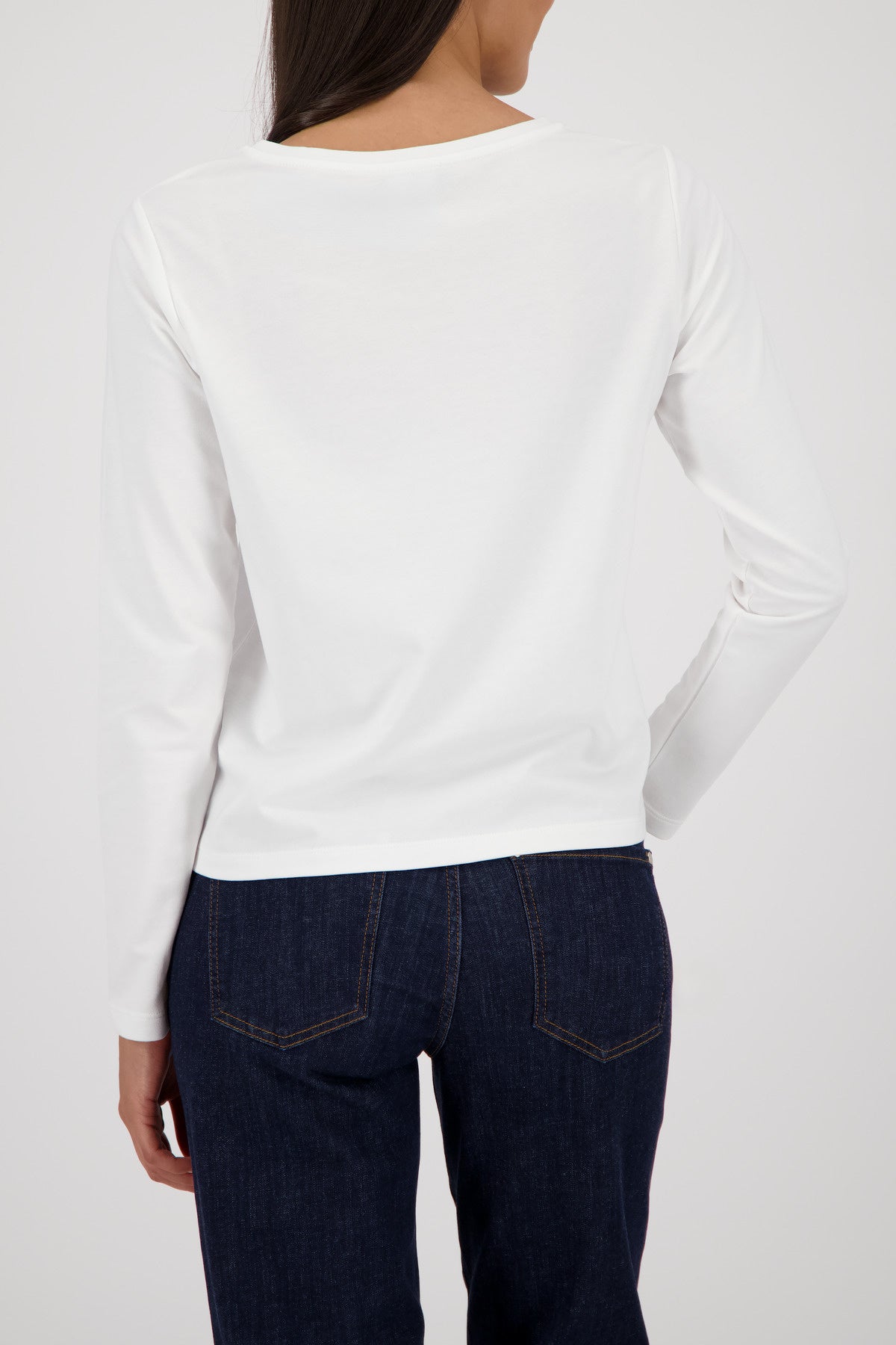 Langarmshirt aus Baumwollmix - 102 off-white - Weiß