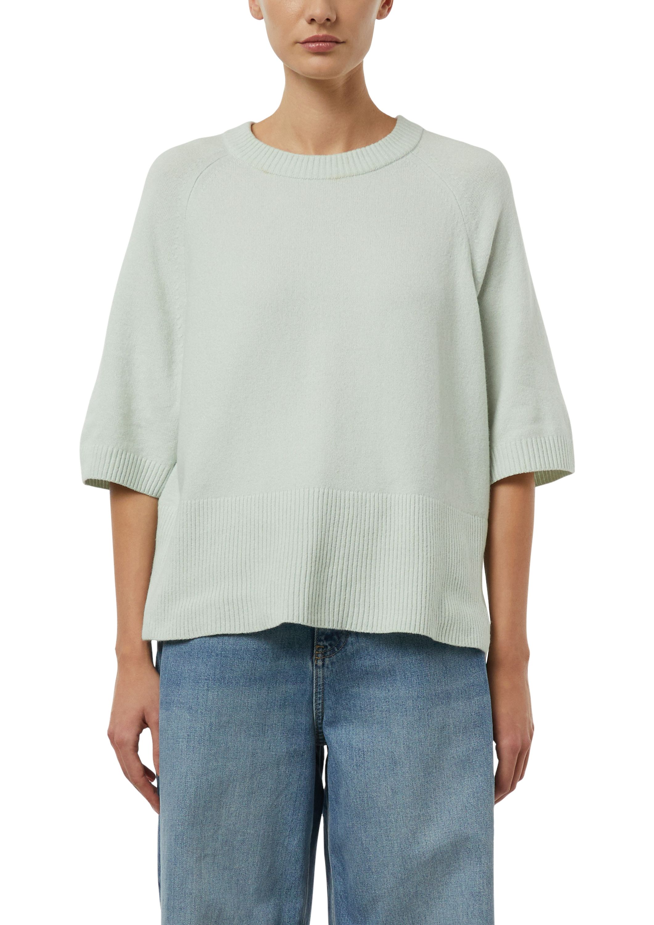 Strick-T-Shirt aus Baumwolle - 6143-BLUE GREEN - Grün