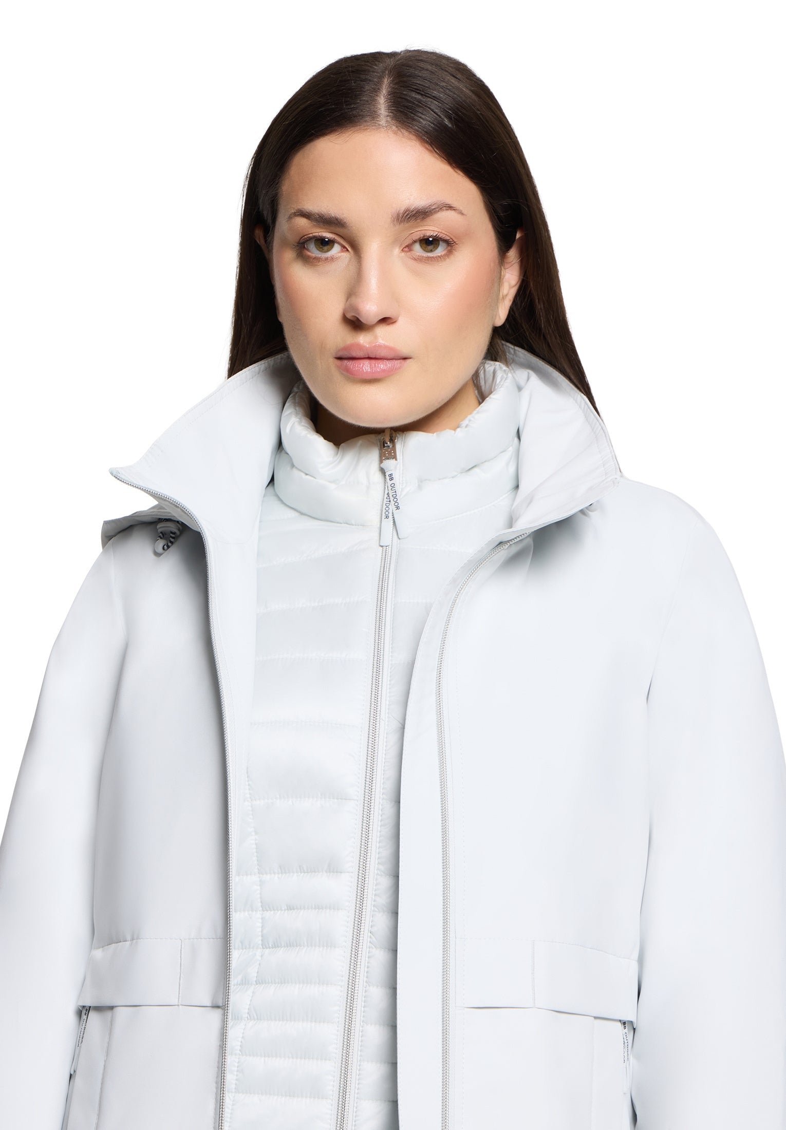 Funktionsjacke 4in1 mit abnehmbarer Kapuze - 9078-Glacier White - Grau