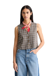 Weste Regular Fit - 1543-Dark Brown_Multi_01 - Braun