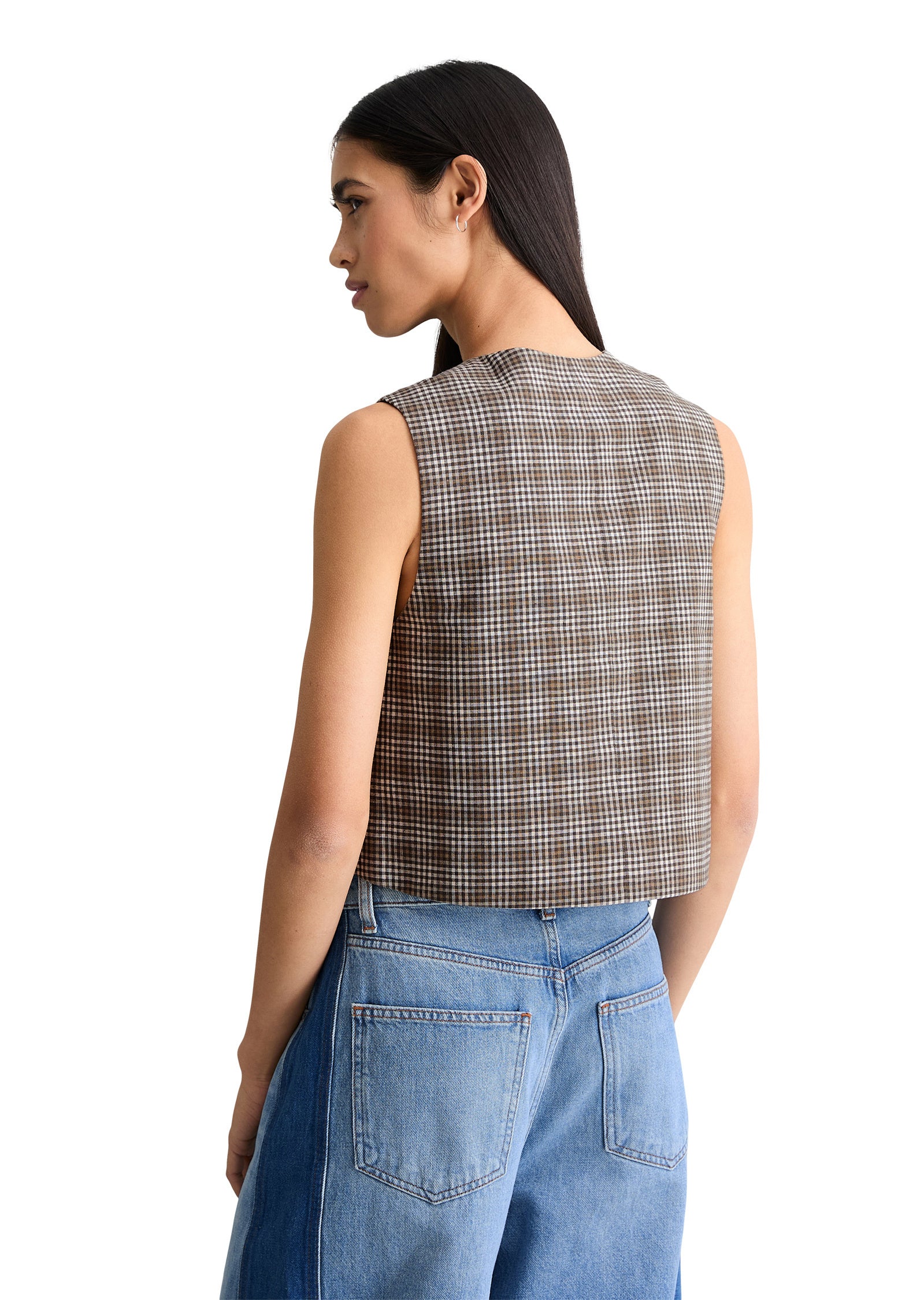 Weste Regular Fit - 1543-Dark Brown_Multi_01 - Braun