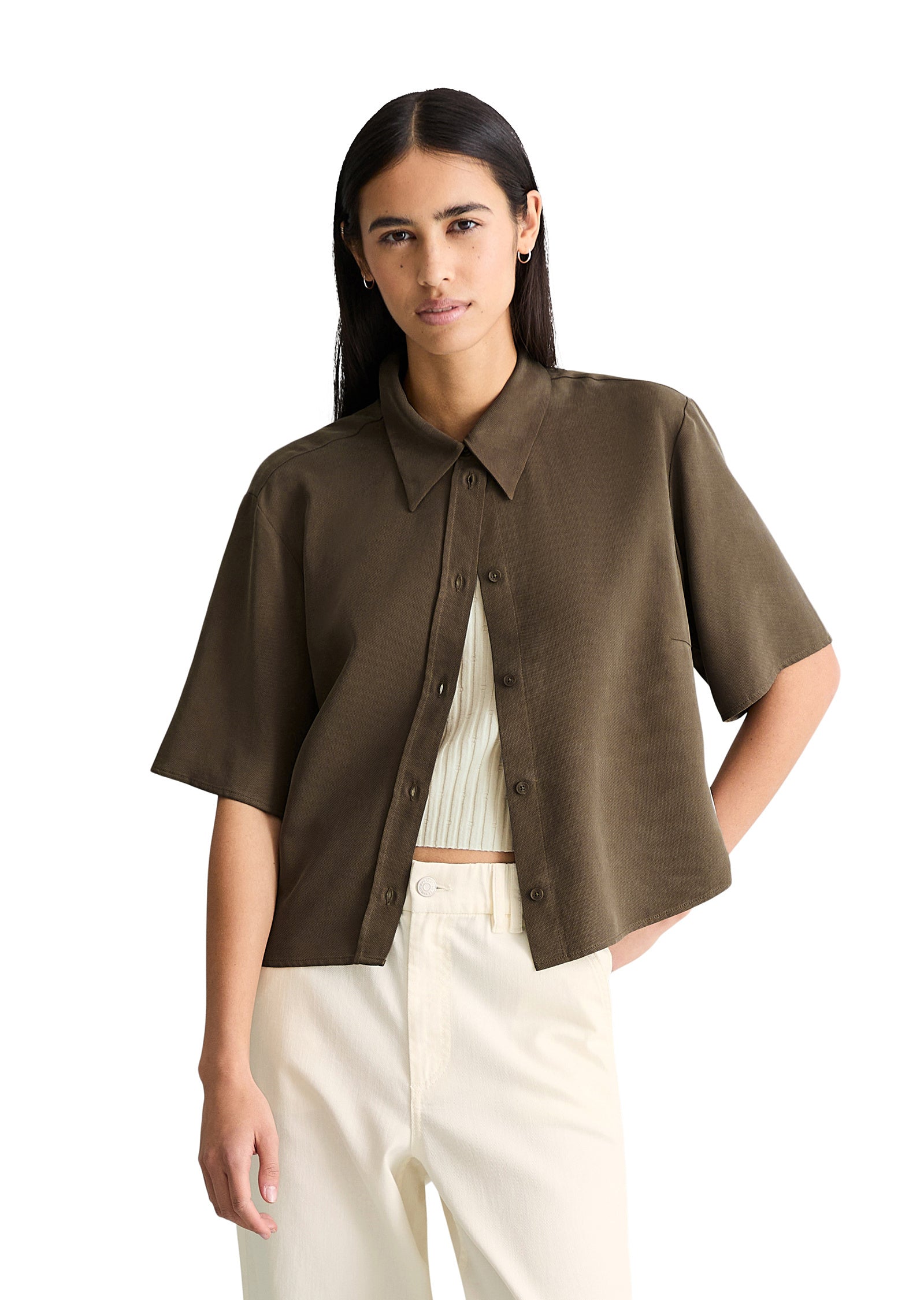 Bluse aus Lyocell - 1386-Hazelnut Brown - Braun