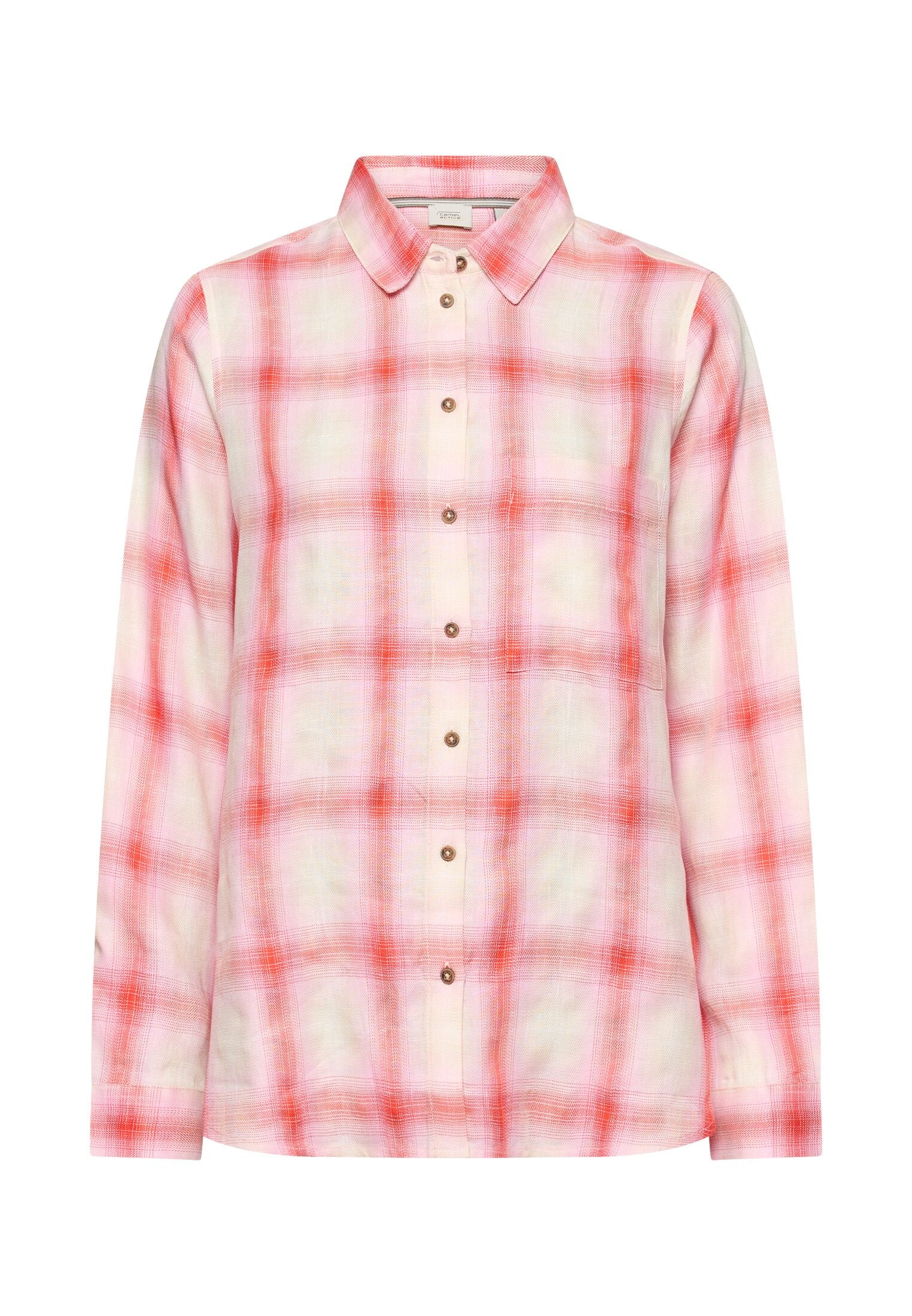 Bluse kariert aus Leinenmix - 57-Pink Check - Rosa