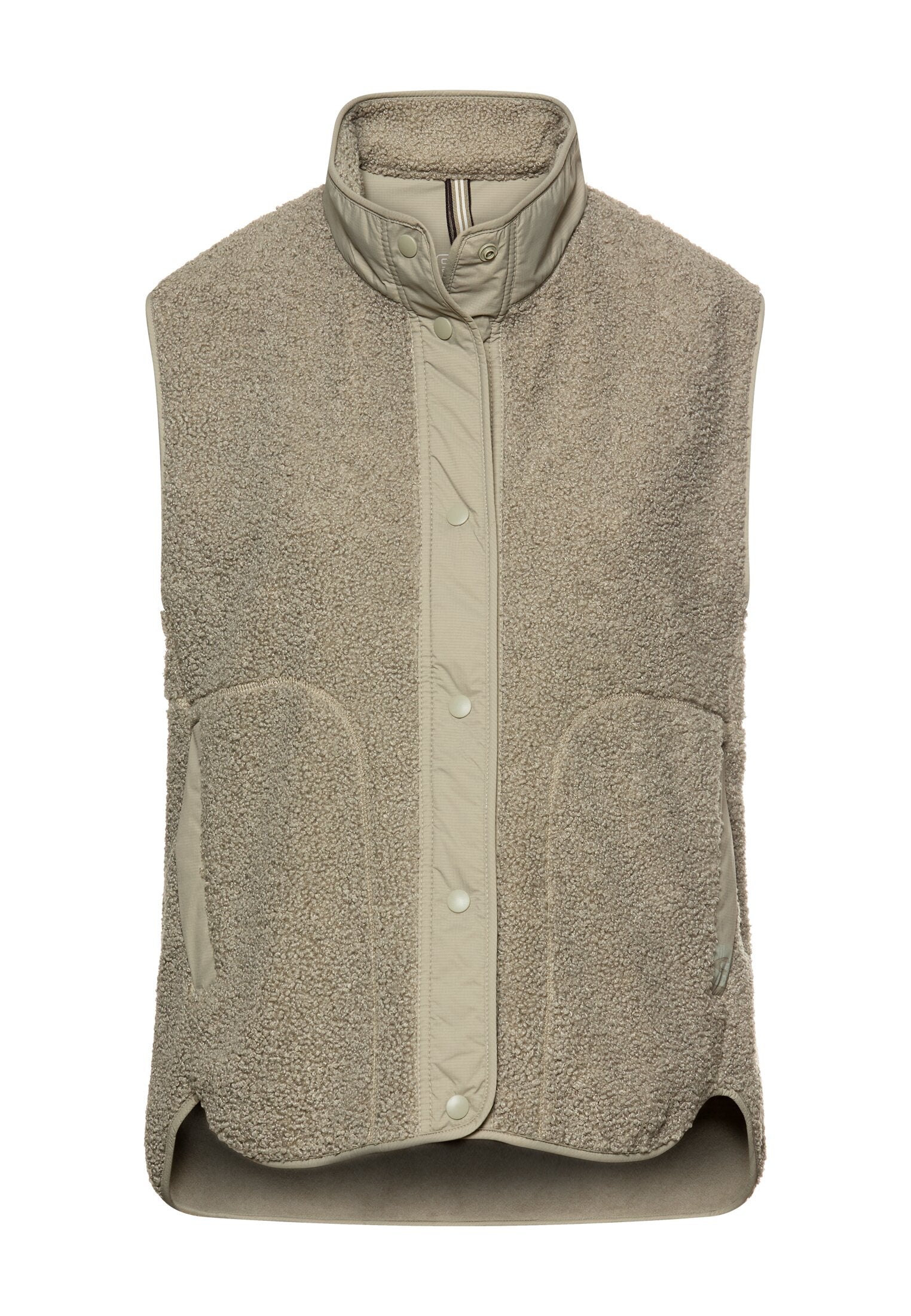 Teddy-Weste mit Stehkragen - 36-Sage - Grün