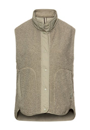 Teddy-Weste mit Stehkragen - 36-Sage - Grün