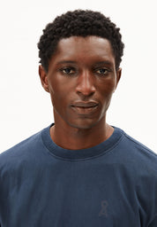 T-Shirt aus Bio-Baumwolle Regular FIt - 3512-night sky washed - Blau