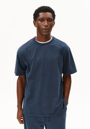 T-Shirt aus Bio-Baumwolle Regular FIt - 3512-night sky washed - Blau