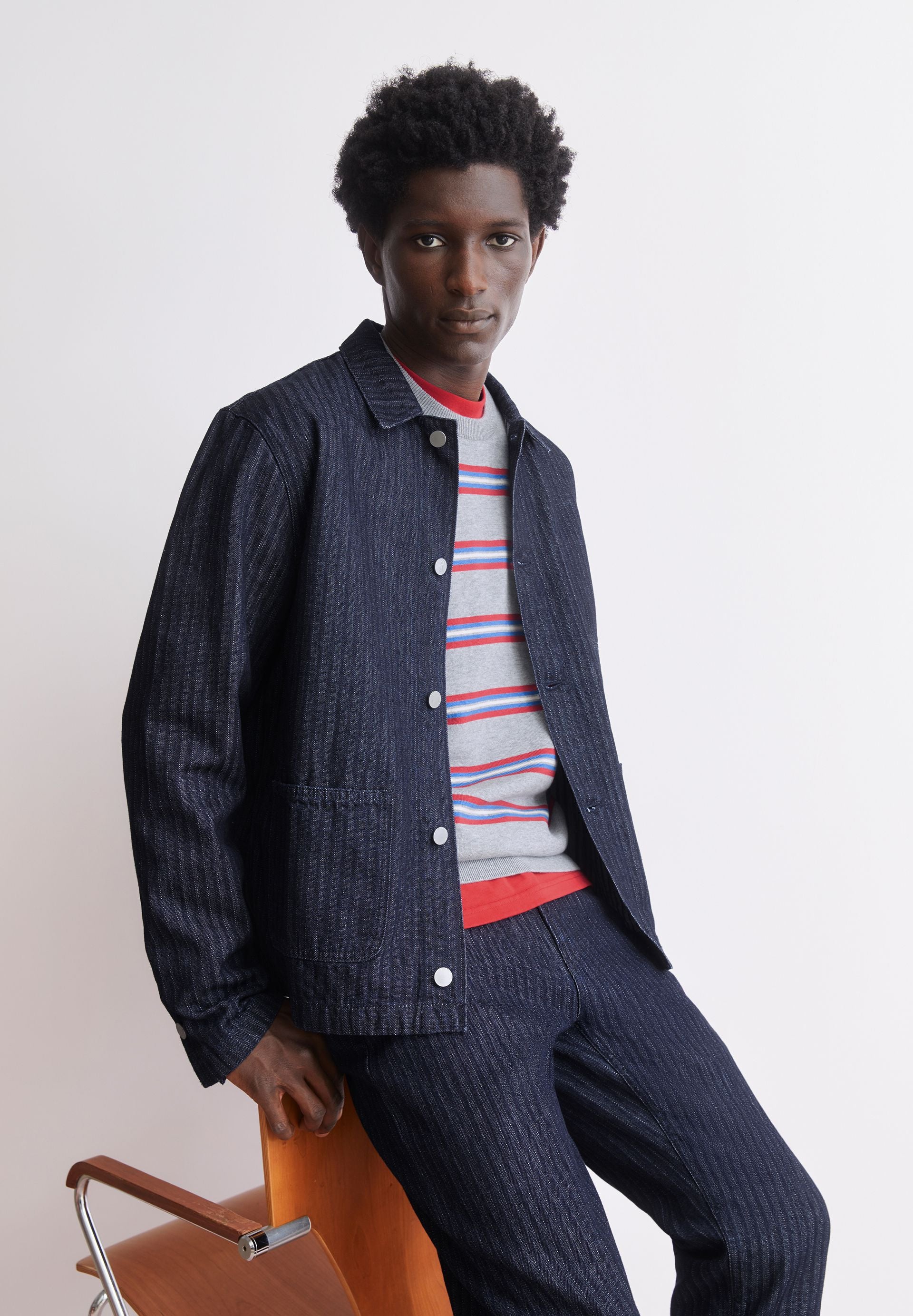 Overshirt HERRINGBONE aus Bio-Baumwolle - 802-rinse - Blau