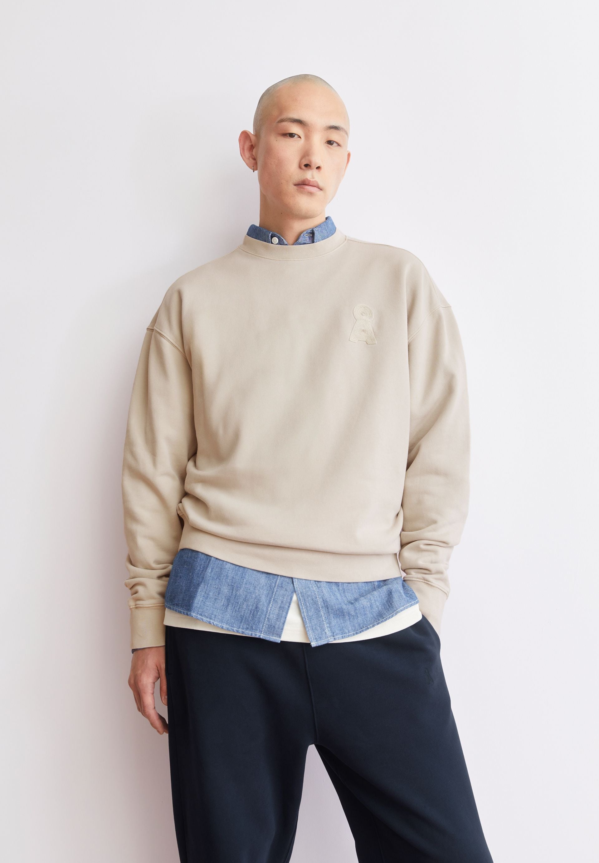 Sweatshirt aus Bio-Baumwolle Relaxed Fit - 3078-sand stone washed - Beige
