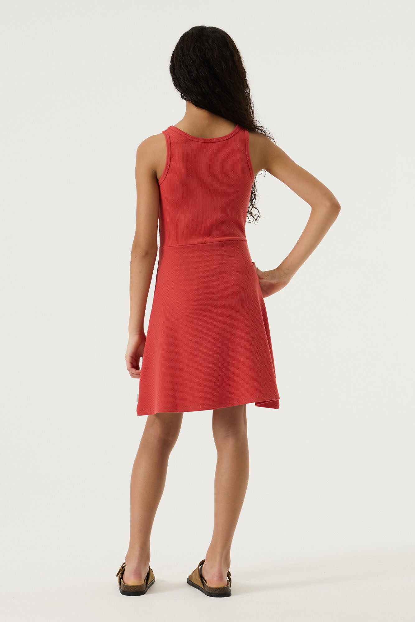 Freizeitkleid Mini aus Rippstrick - 6704-baked apple - Rot
