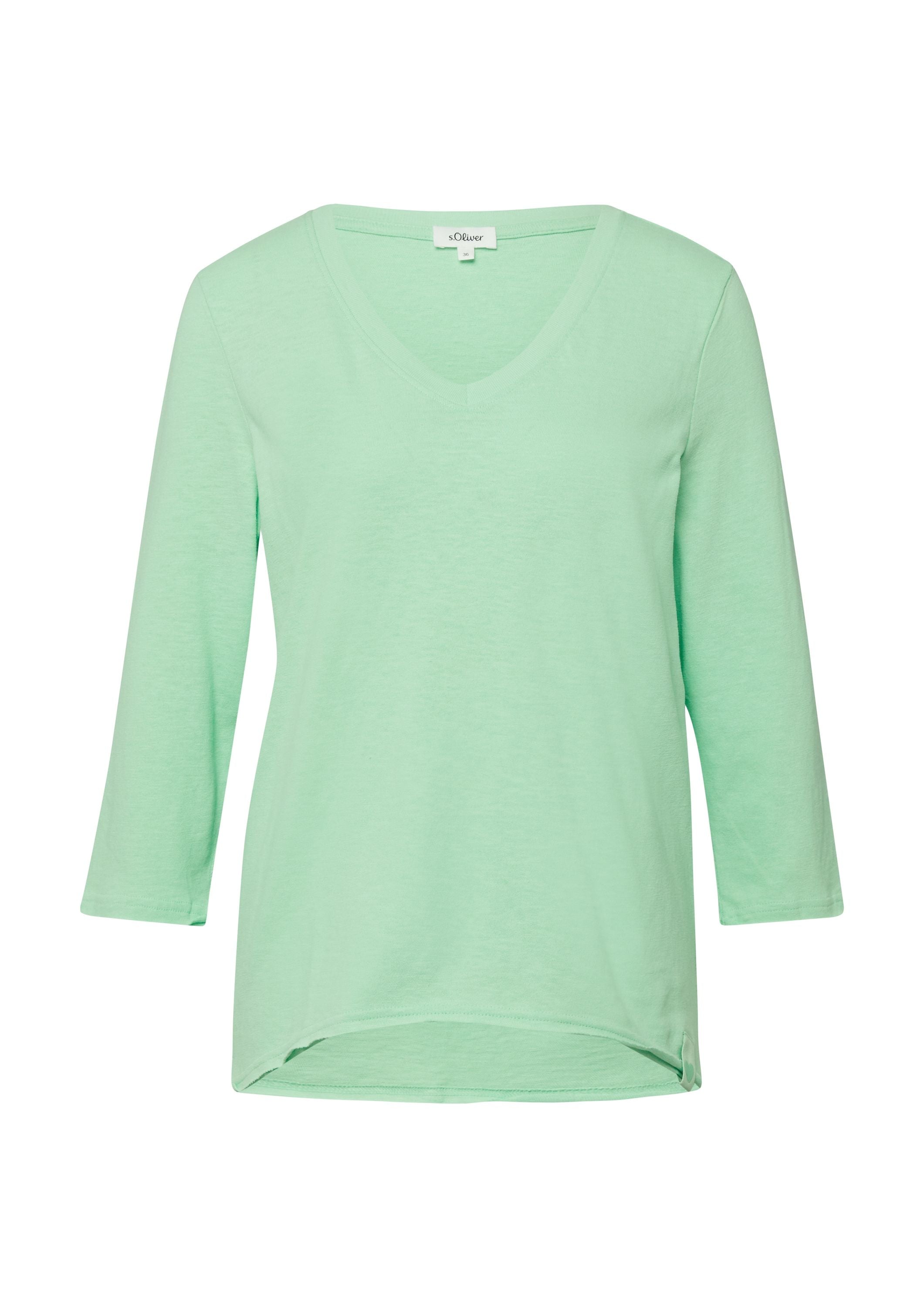 Langarmshirt aus Baumwolle - 7269-GREEN - Grün