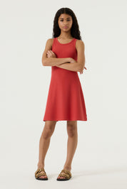 Freizeitkleid Mini aus Rippstrick - 6704-baked apple - Rot