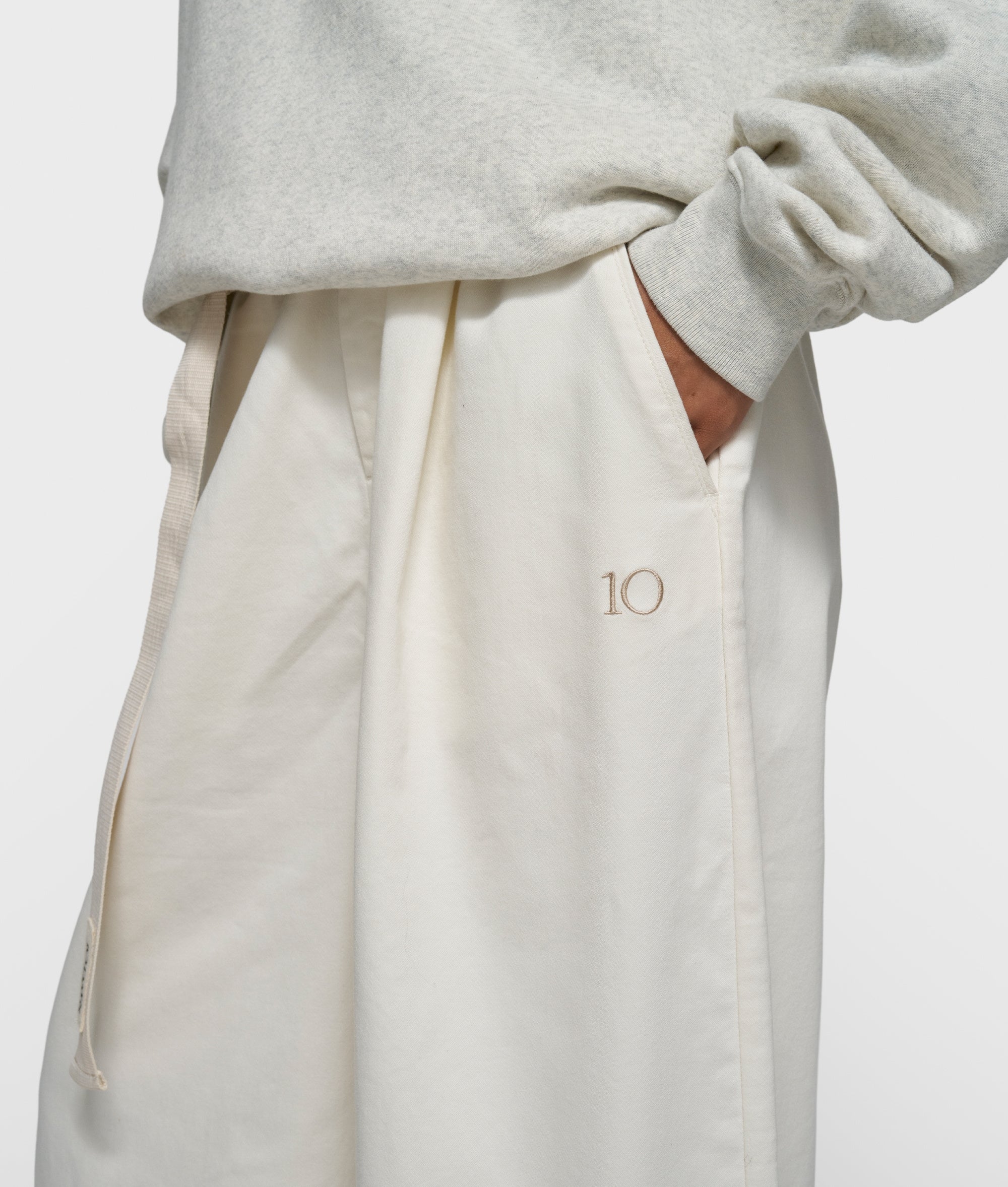 Hose Wide Leg mit Gürtel - 1324-pearl - Weiß