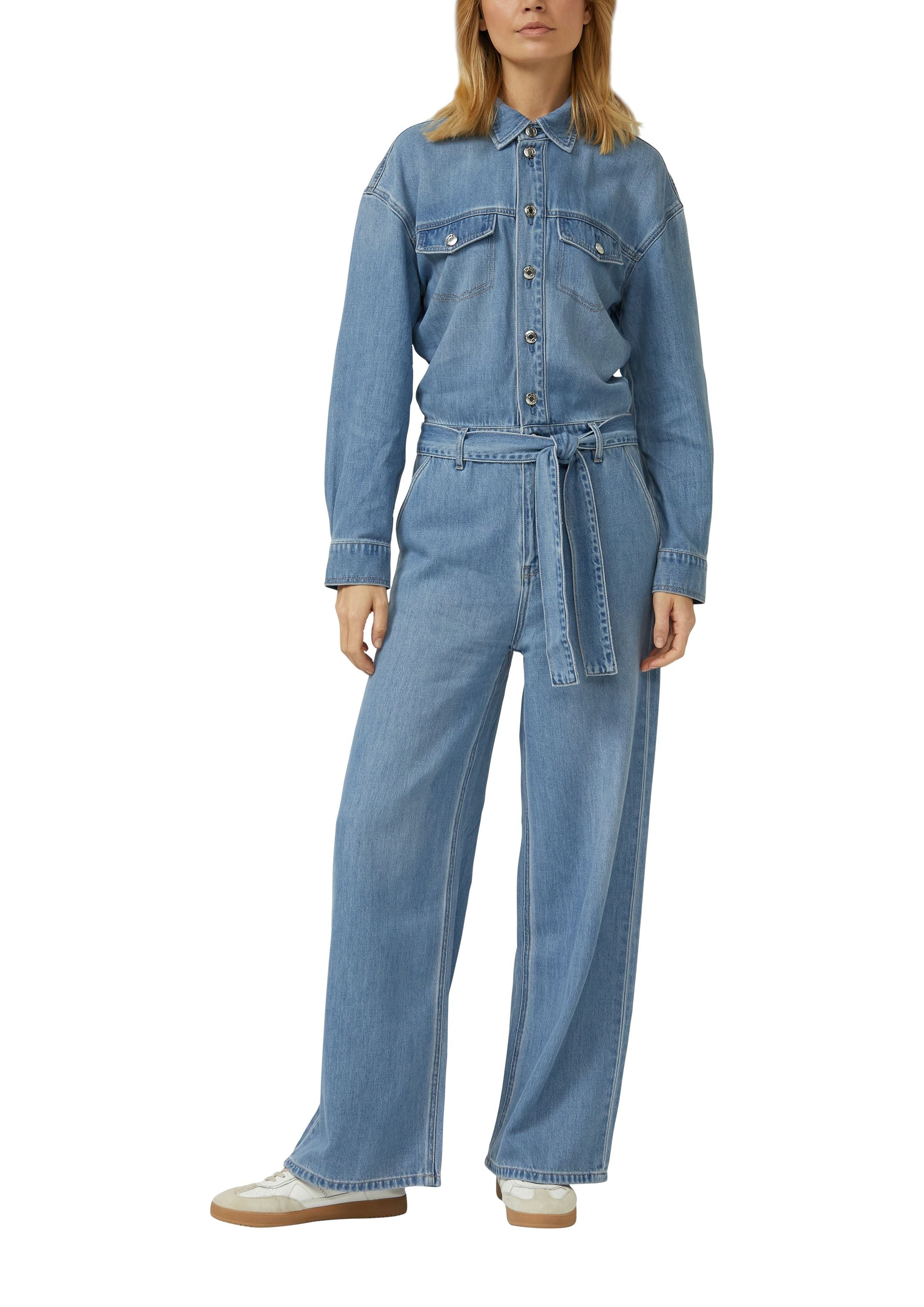 Jumpsuit Maxi aus Lyocellmix - 55Y6-BLUE - Blau