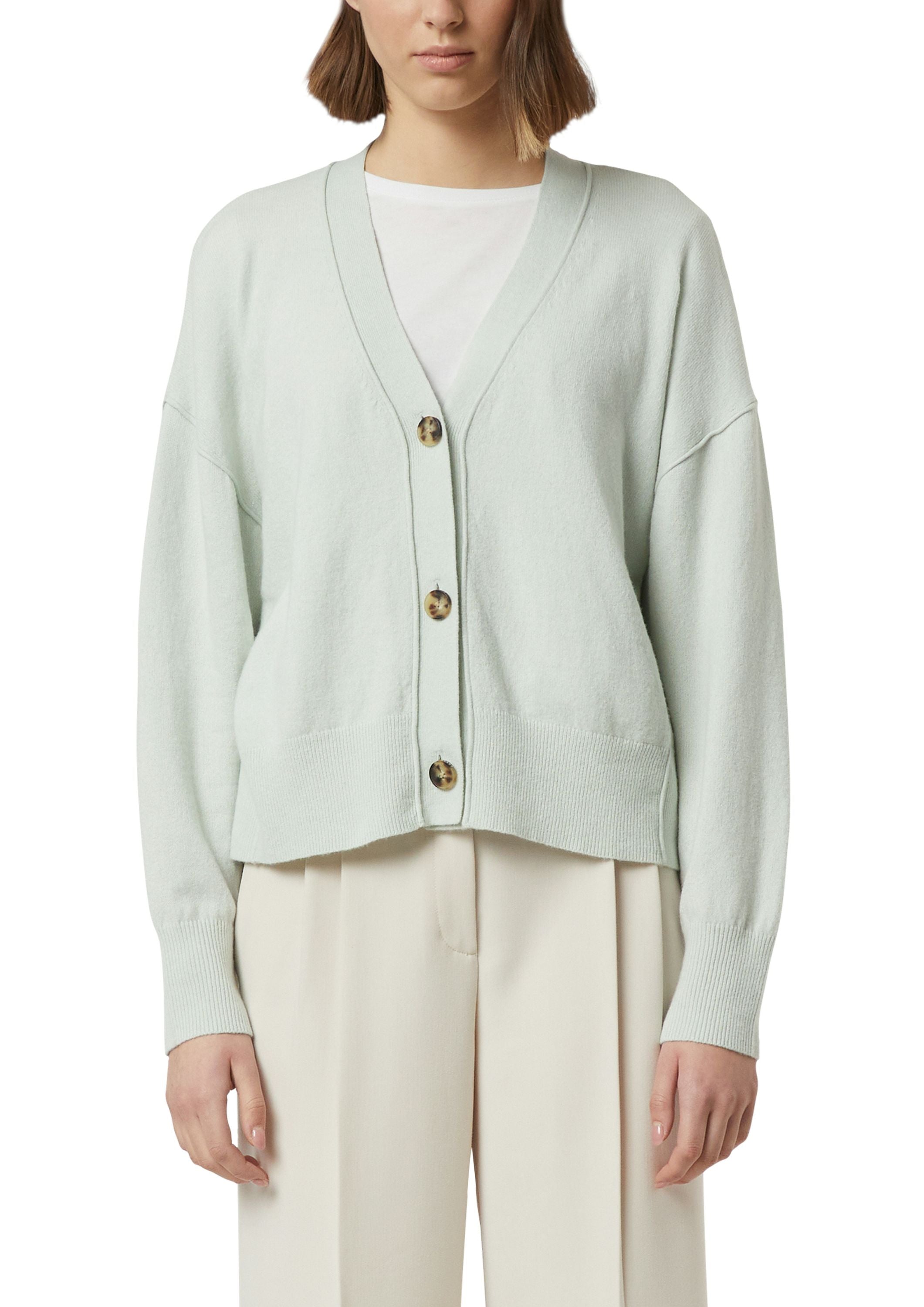 Strickcardigan aus Baumwollmix - 6143-BLUE GREEN - Grün