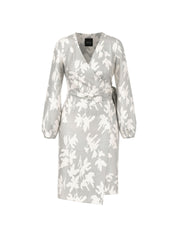 Wickelkleid Midi aus Viskosemix - 804 - Grau