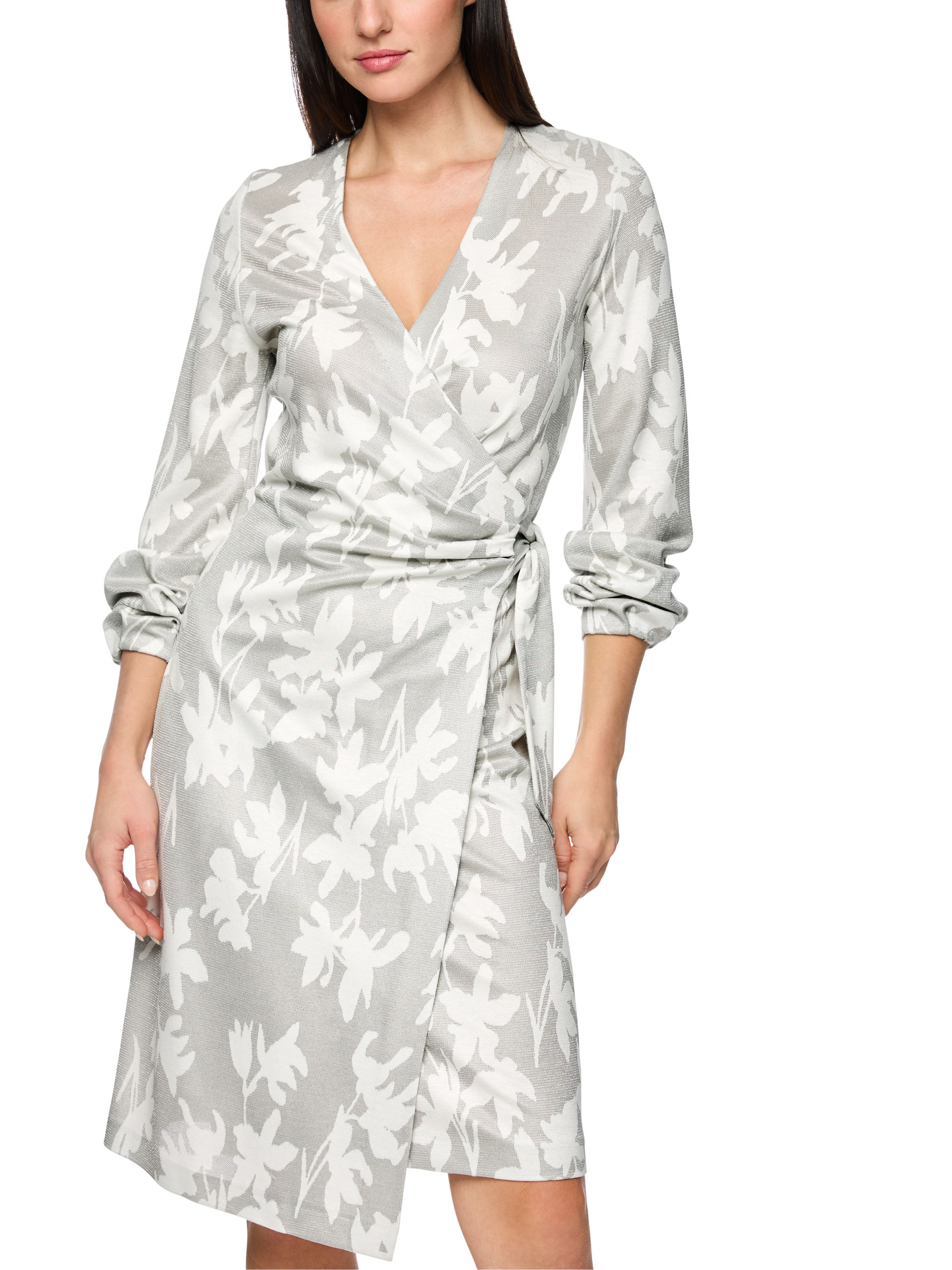 Wickelkleid Midi aus Viskosemix - 804 - Grau