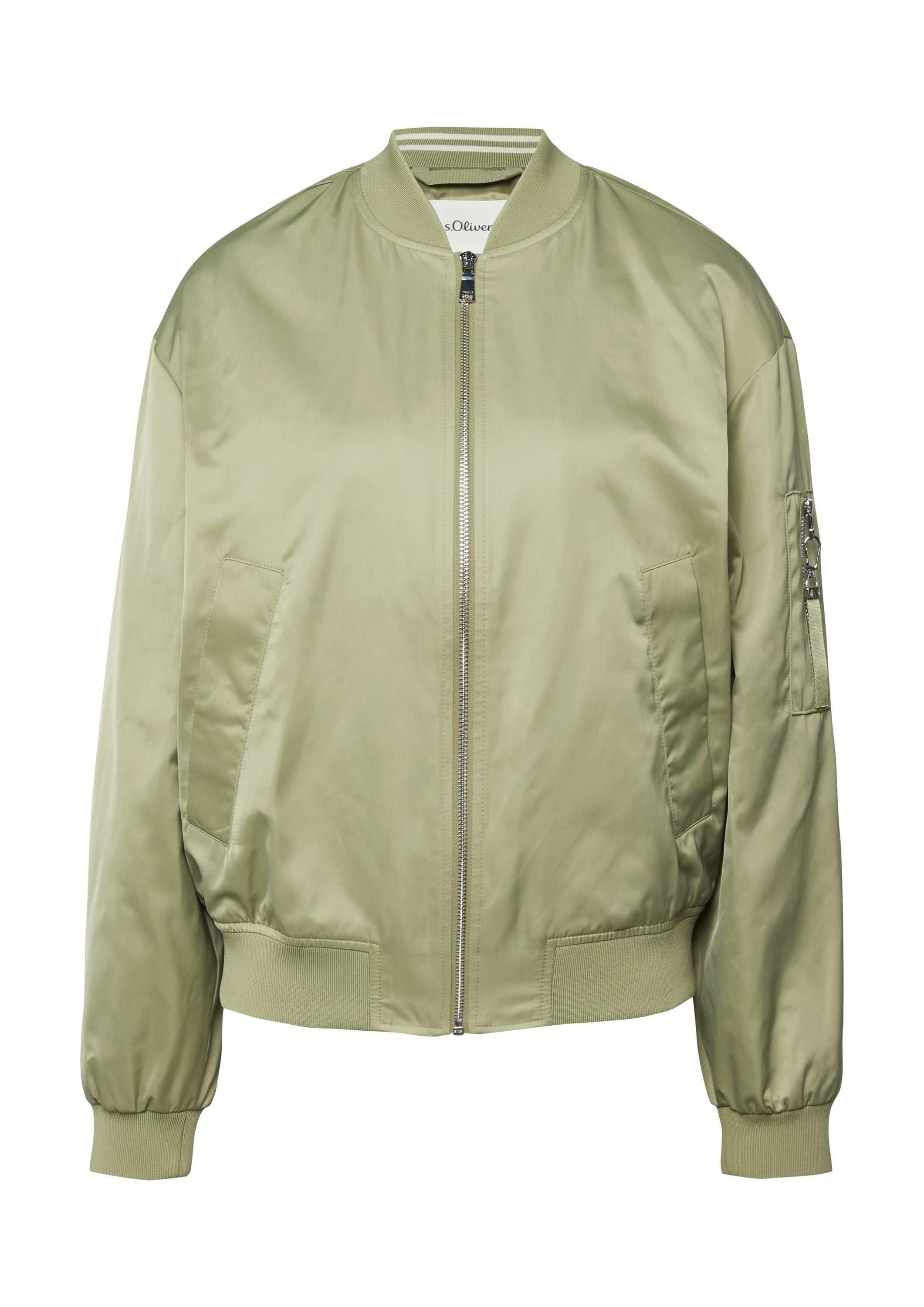 Bomberjacke mit Bündchenkragen - 7520-GREEN - Grün