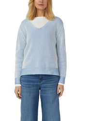 Strickpullover aus Baumwollmix - 51X0-BLUE - Blau