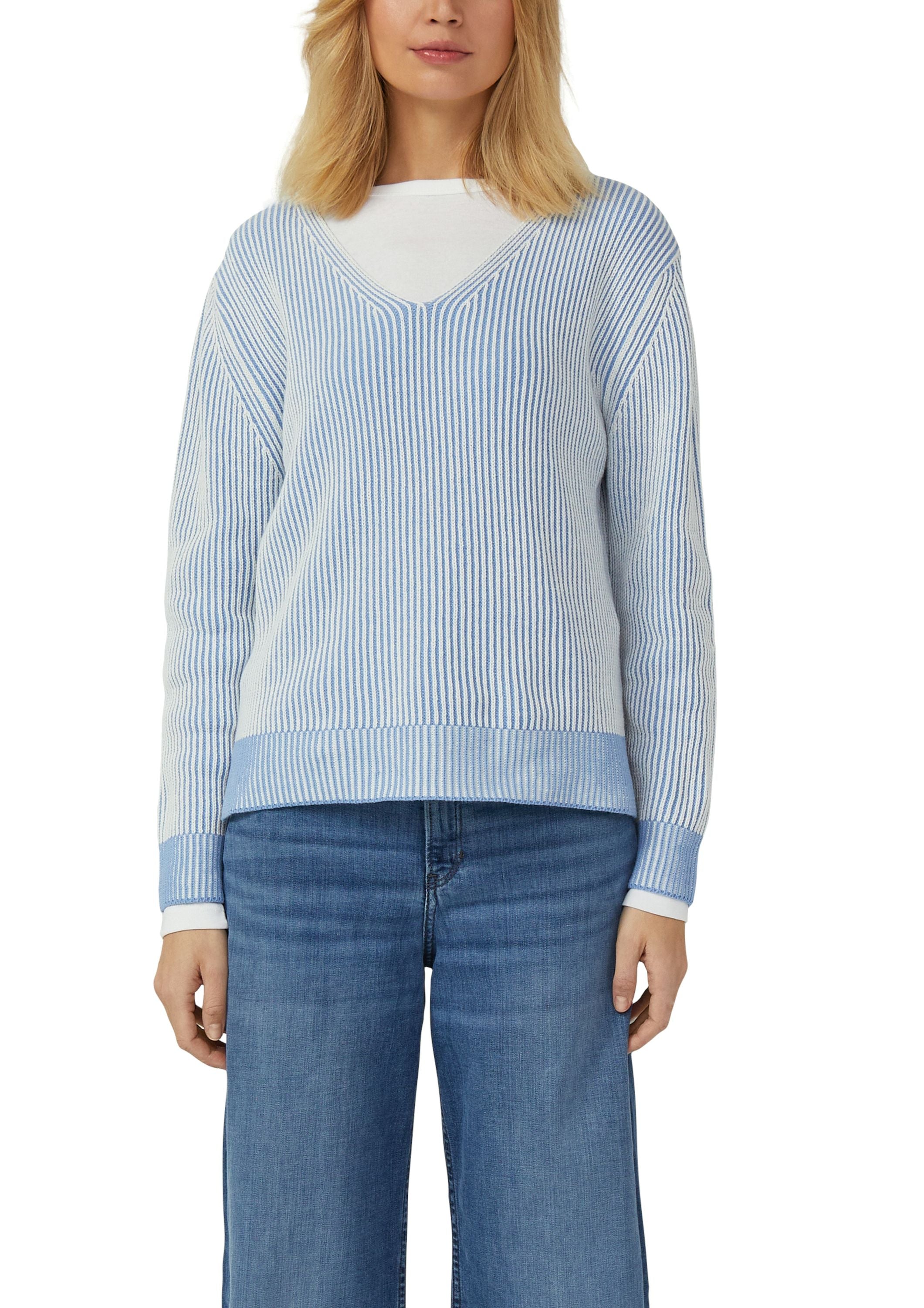 Strickpullover aus Baumwollmix - 51X0-BLUE - Blau