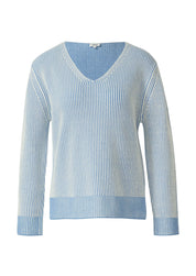 Strickpullover aus Baumwollmix - 51X0-BLUE - Blau