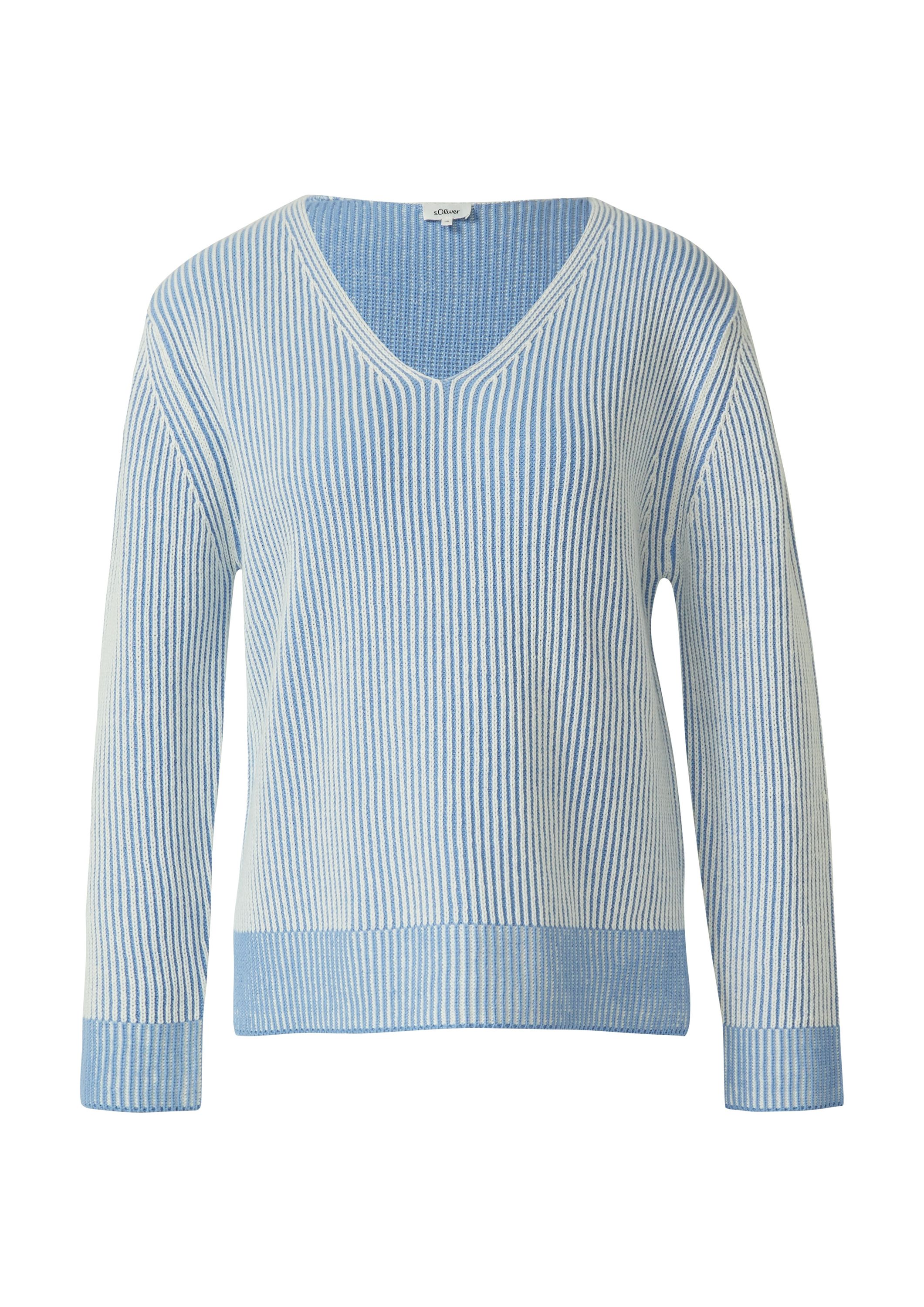 Strickpullover aus Baumwollmix - 51X0-BLUE - Blau