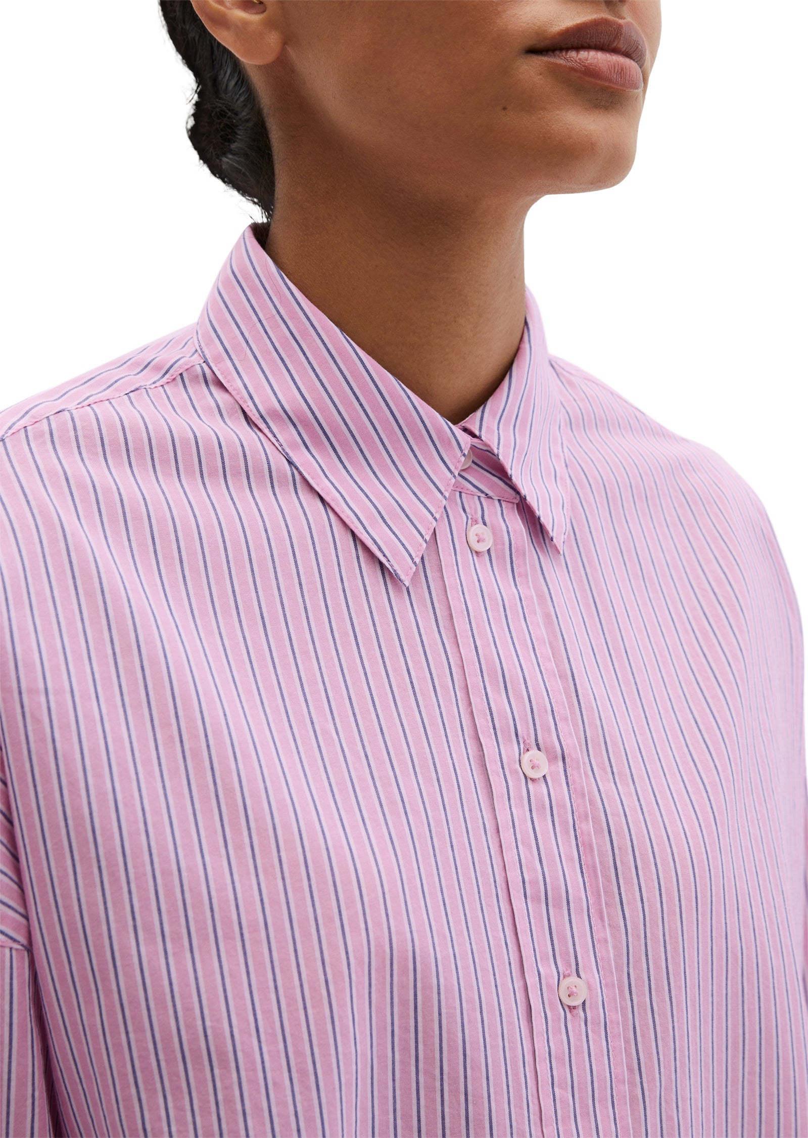 Bluse aus Baumwolle - 7940-Medium Pink_Multi_01 - Rosa