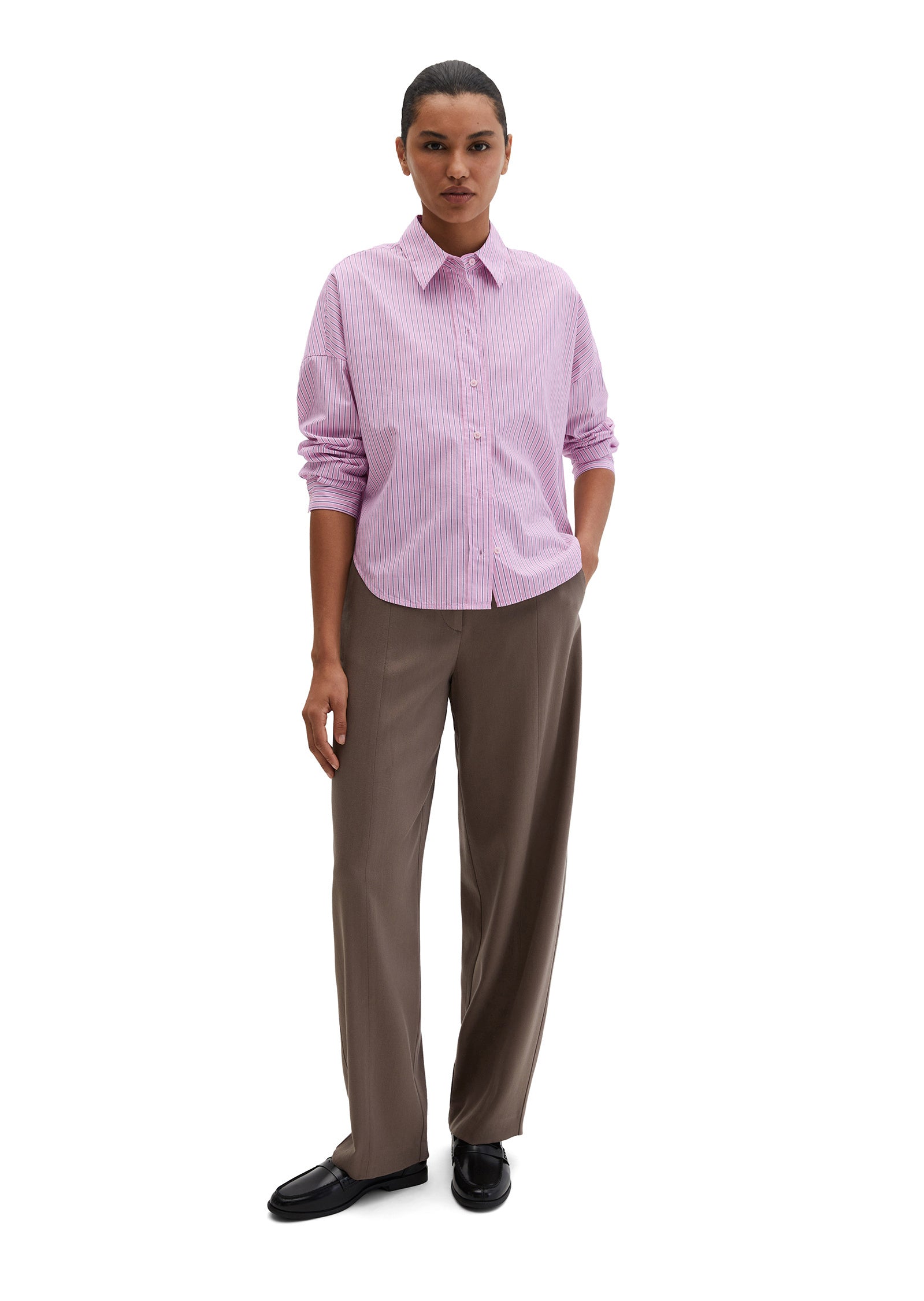 Bluse aus Baumwolle - 7940-Medium Pink_Multi_01 - Rosa