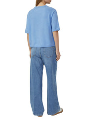 Strickpullover mit Rundhalsausschnitt - 5141-BLUE - Blau