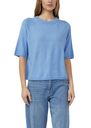 Strickpullover mit Rundhalsausschnitt - 5141-BLUE - Blau