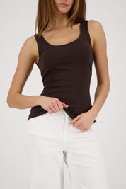 Tanktop Baumwollmix - 564 dark chocolate - Braun