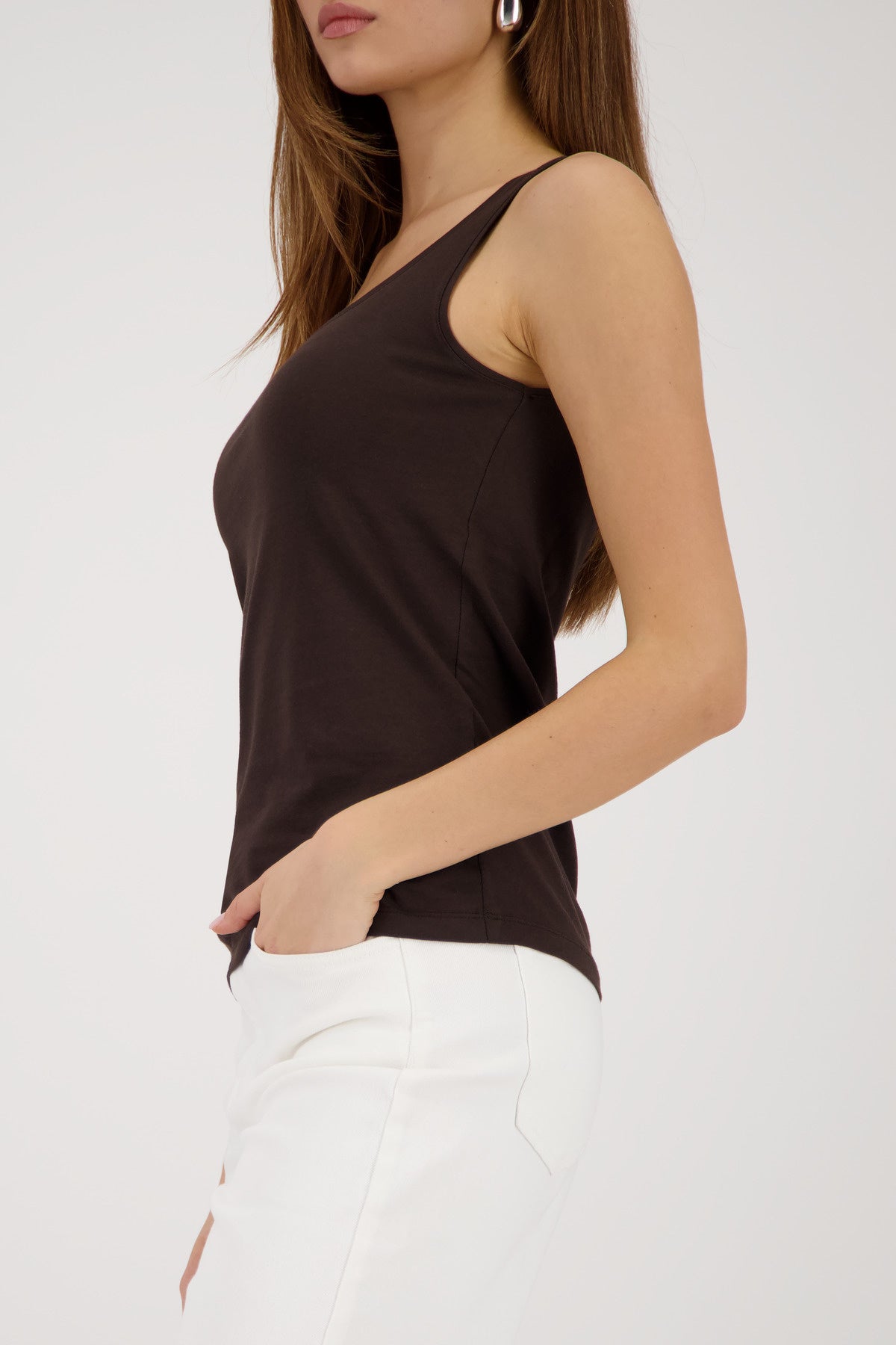 Tanktop Baumwollmix - 564 dark chocolate - Braun