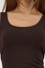 Tanktop Baumwollmix - 564 dark chocolate - Braun